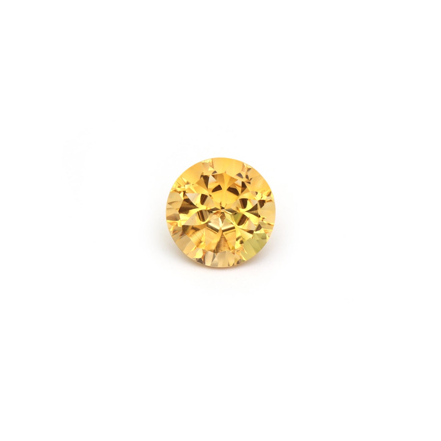 Natural Citrine Faceted Round Cut Loose Gemstone, (12x12 mm)