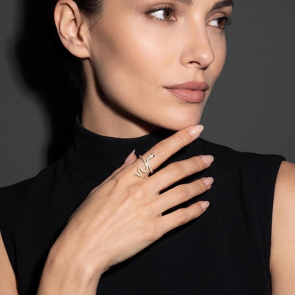 18k Gold Plated Snake Ring - Adjustable Ring