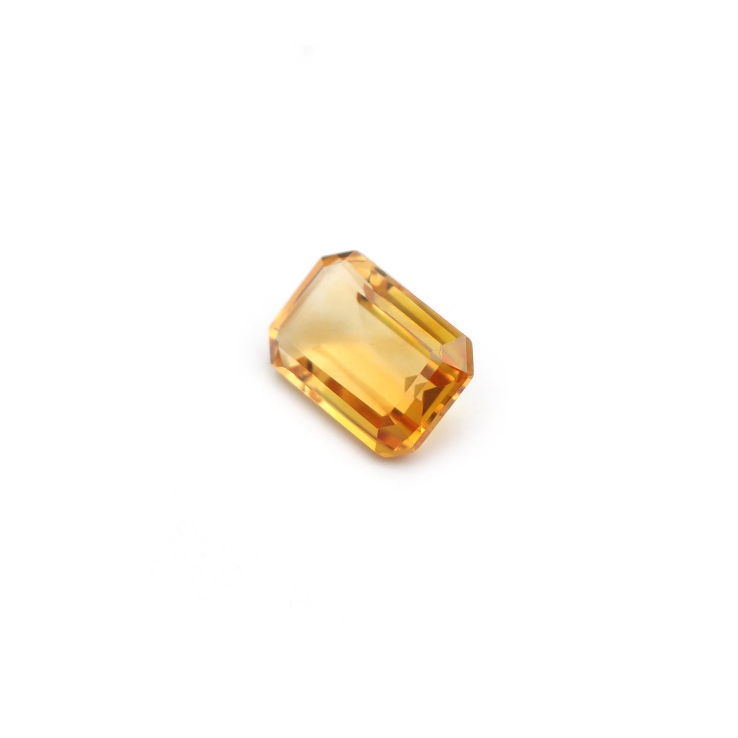 Natural Citrine Faceted Emerald Cut Loose Gemstone, (8x12 mm)