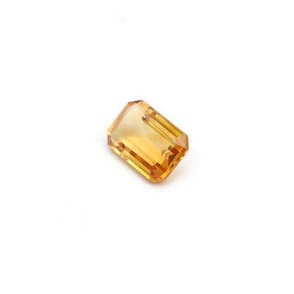 Natural Citrine Faceted Emerald Cut Loose Gemstone, (8x12 mm)