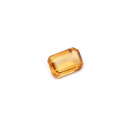 Natural Citrine Faceted Emerald Cut Loose Gemstone, (8x12 mm)