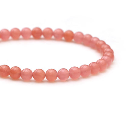 Natural Rhodochrosite Smooth Round Balls Bracelet