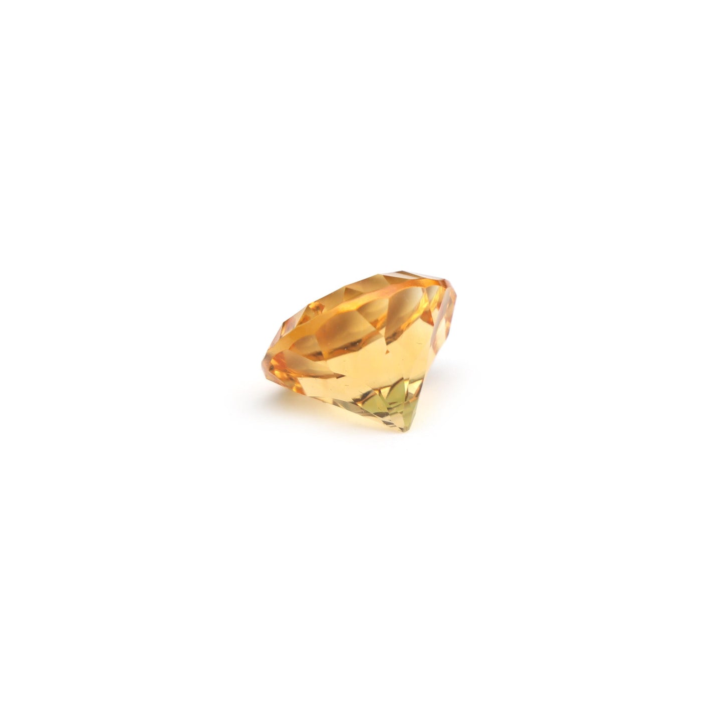 Natural Citrine Faceted Round Cut Loose Gemstone, (12x12 mm)