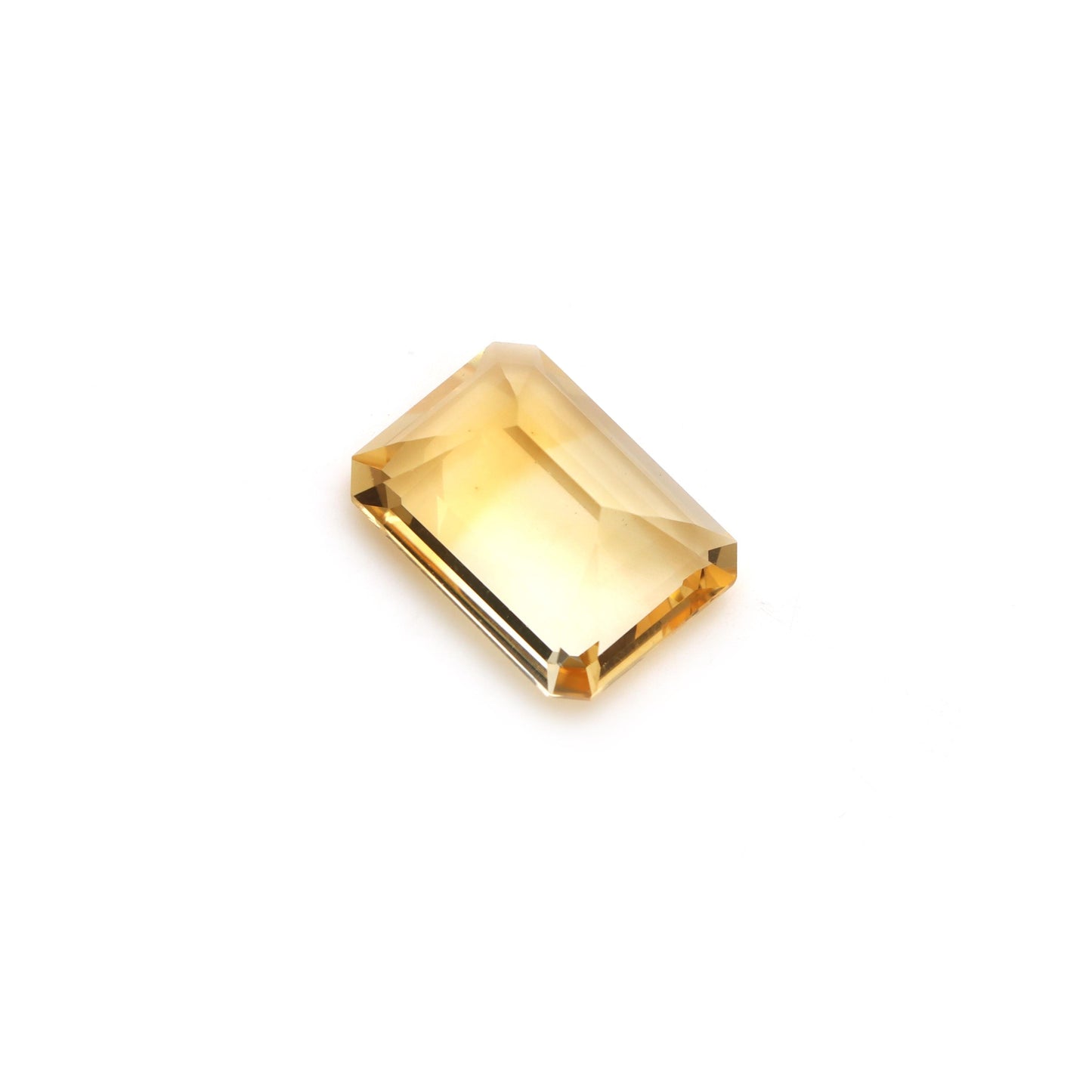 Natural Bi Color Citrine Faceted Emerald Cut Loose Gemstone, (12x16 mm)