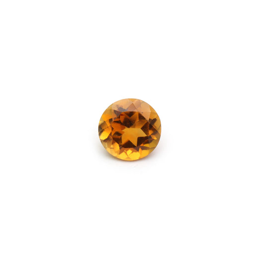 Natural Citrine Faceted Round Cut Loose Gemstone, (10x10 mm)