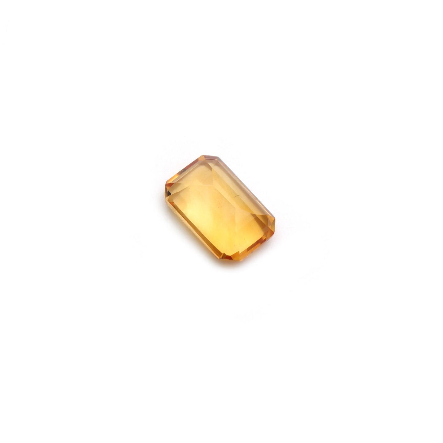 Natural Citrine Faceted Emerald Cut Loose Gemstone, (8x12 mm)