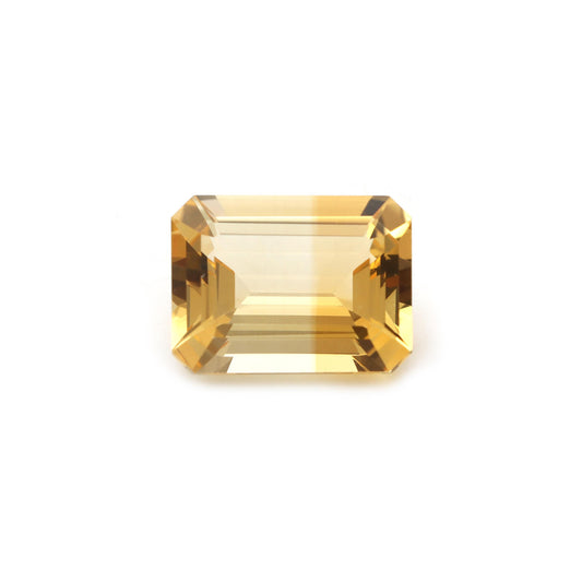 Natural Bi Color Citrine Faceted Emerald Cut Loose Gemstone, (12x16 mm)