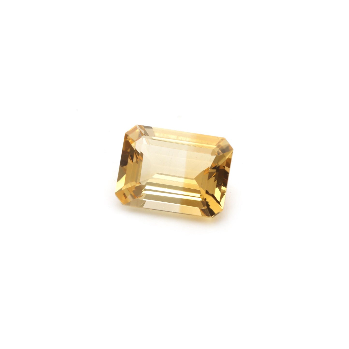 Natural Bi Color Citrine Faceted Emerald Cut Loose Gemstone, (12x16 mm)