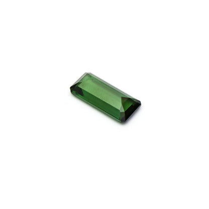 Natural Green Tourmaline Gemstone, Faceted Emerald Cut (8x17 mm)